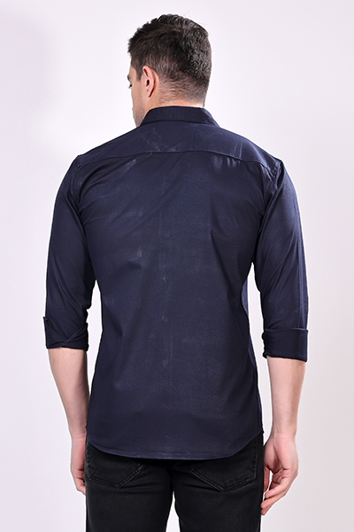 MENS PLAIN NAVY BLUE SHIRT